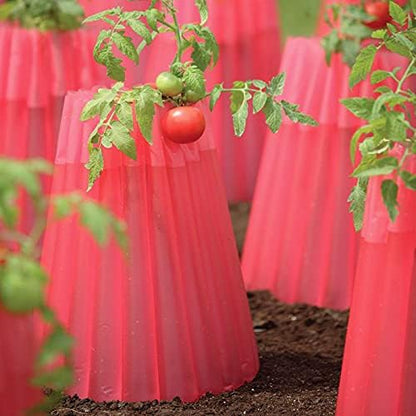 Kozy Coats Insulating Plant Protector | Gardening Teepees for Young Tomatoes, Cucumbers, Peppers and Eggplants Plant Insulators Protection | Highly Durable & Reusable | Red- Set of 3