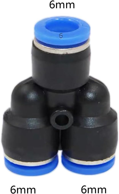 6mm OD Y splitter Push to connect Fittings,push to connect air fittings, air line push connectors (10 Pcs)