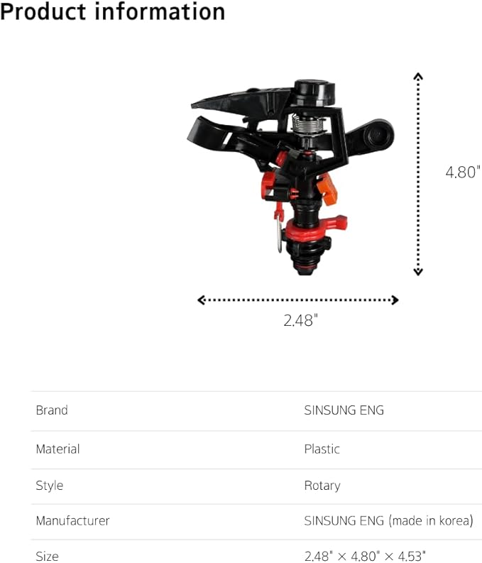 PVC Low Pressure Sprinkler Head, Adjustable 0-360 Degree, Partial Rotation Type
