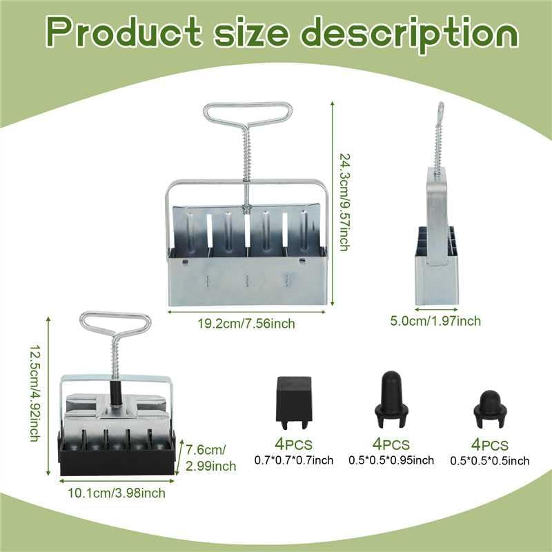 Soil Block Maker 6-Piece Set, Includes 2-Inch 4-Cell And 3/4-Inch 20-Cell Soil Block Makers, 3 Types Of Seed Pins, Growth Tweezers, Handheld Tools For Seed Starting In Greenhouse, Garden, And Farm Use