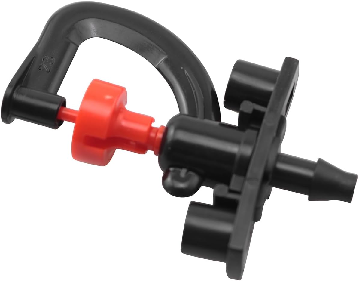 LQ Industrial 20PCS 360 Degree Rotating Plastic Horticultural Agricultural Greenhouse Mist Micro Spray Nozzle with Bracket 6-8m Watering Sprayer Tip Suitable for Fruit Tree Shrubs Nursery Irrigation