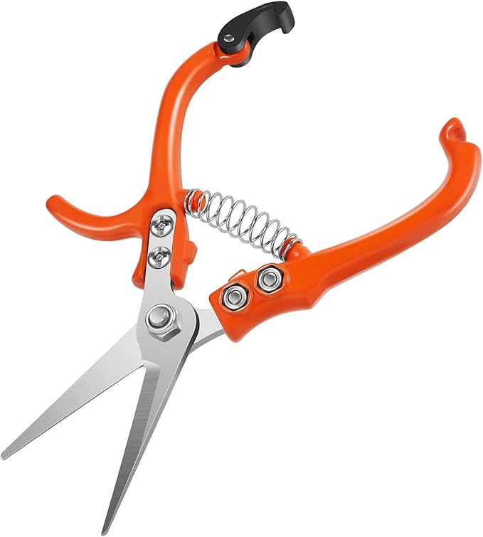 6.7" Lightweight Pruning Scissors, Garden Snips with Straight Stainless Steel Blades and Needle Point Tip, Gardening Trimmers for Flower stems, Herbs, Small Plants, Buds