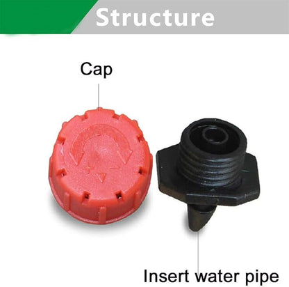 100Pcs1/4Inch Adjustable Irrigation Drippers Sprinklers Watering Sprinklers Anti-Clogging Emitter Dripper Red Garden Supplies