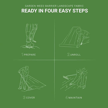 ECOgardener Premium 5oz Landscape Fabric, 3ft x 100ft Pro Garden Weed Barrier - Durable & Heavy Duty Weed Block Gardening Mat, Easy Setup & Superior Weed Control, Eco-Friendly & Convenient Design