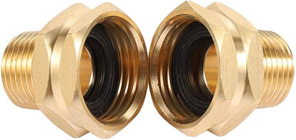 Garden Hose Adapter, 3/4” GHT Female x 1/2” NPT Male Connector,GHT to NPT Adapter Brass Fitting,Brass Garden Hose to Pipe Fittings Connect 2pcs (3/4”Female x 1/2” NPT Male)
