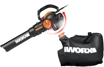 WORX WG512 12 Amp Trivac, 3 in 1 Electric Leaf Blower, Leaf Vacuum & Leaf Mulcher for Lawn Care