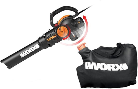 WORX WG512 12 Amp Trivac, 3 in 1 Electric Leaf Blower, Leaf Vacuum & Leaf Mulcher for Lawn Care