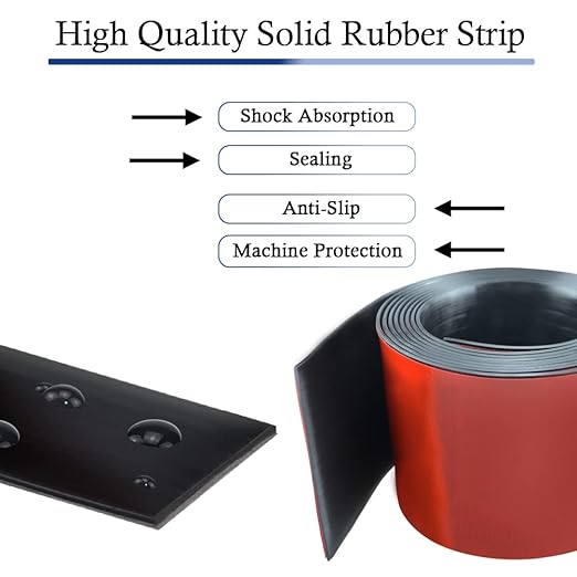 Neoprene Rubber Strips Self Adhesive Solid Rubber Sheets, Rolls & Strips for DIY Gaskets Crafts Pads Seals Warehouse Flooring Neoprene Sheet with Adhesive Backing (4" Wide x 1/16" Thick x 20' Long)
