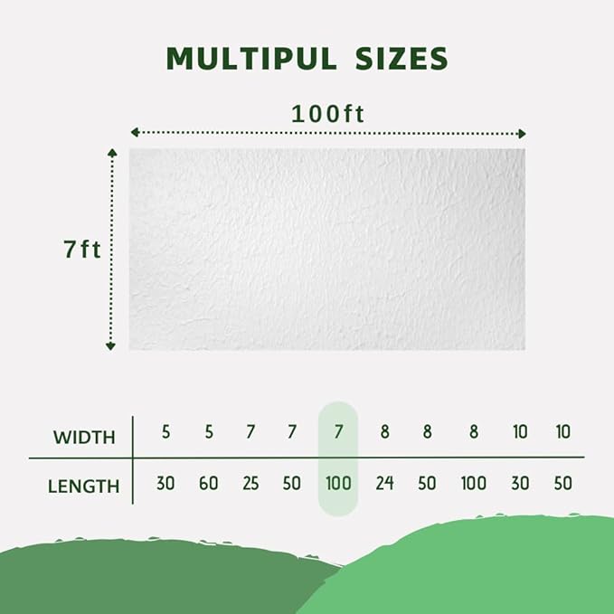 Plant Freeze Protection Cover, 7x100ft Frost Cloth Winter Garden Blanket, Floating Row Cover for Cold Weather and Shade, Perfect for Outdoor Vegetables, Trees, Greenhouse