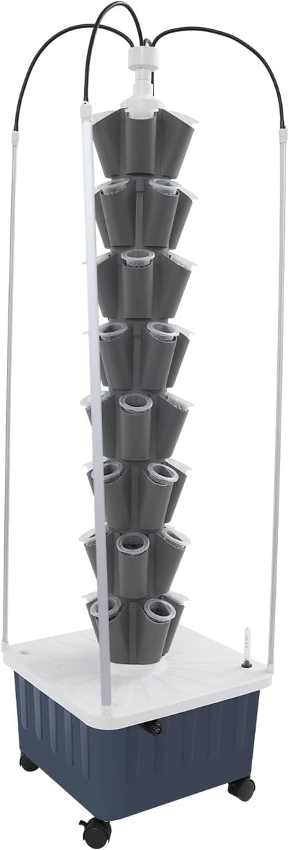 Hydroponics Growing System Kits, Indoor Garden System with LED Light, 40 Pods Planter Indoor Gardening for Vegetables, Herbs, and Miniature Greens (Gray)