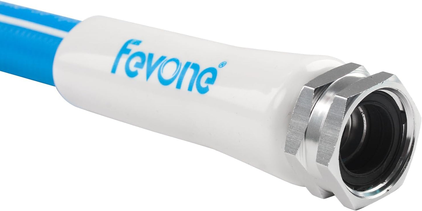 Fevone 5 ft x 5/8" Leader Hose for Hose Reel Connector, 150 PSI Heavy Duty Lead-In Hose with 3/4" Solid Aluminum Fittings