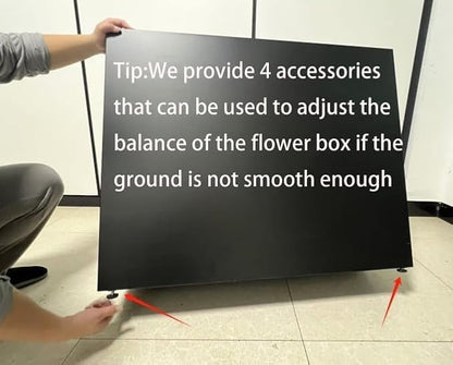 38" L x 13" W x 30" H Metal Tall Rectangular Planter - Large Planter Box for Outdoor Patio/Porch Modern Design for Plants, Flowers, Garden,Spliced Flower Pot (Yellow)