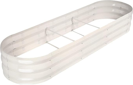 GADI Raised Garden Bed Kit for Vegetables Flower Galvanized Metal Planter Boxs Designed for Easy DIY and Cleaning Not Twist Or Rot (Milky White)