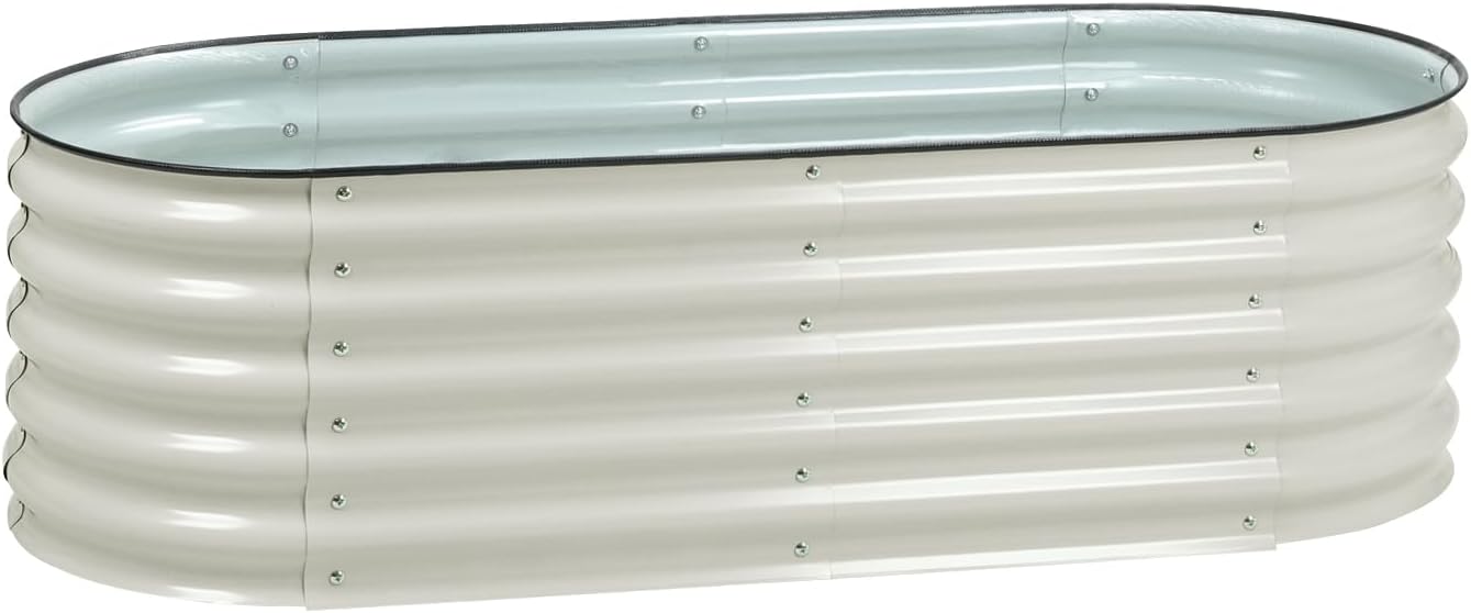 BPS 4-in-1 Metal Raised Garden Bed, 5x2 FT Galvanized Planter Raised Beds for Vegetables, Flowers 17" Extra Tall