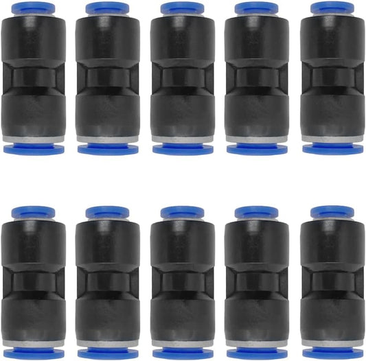 1/4" OD x 3/8" OD Pneumatic quick Connector Push to Connect fittings Straight reducer Union/Coupler (Pack of 10)