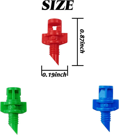 RONYOUNG 210PCS 90/180/360 Degree Polyethylene (PE) Micro Sprayer Refraction Automizing Sprinkler Nozzle Irrigation System Garden Lawn Plant Irrigation Water Sprinkler