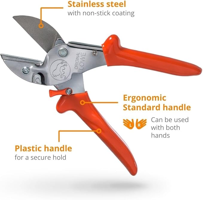 Original LÖWE Professional Anvil Pruner Garden Tools 1.104 | Robust & Sharp Hedge Trimmer | Use As Pruners, Garden Shears, Heavy Duty Handheld, Pruning Shears for Gardening | Made in Germany