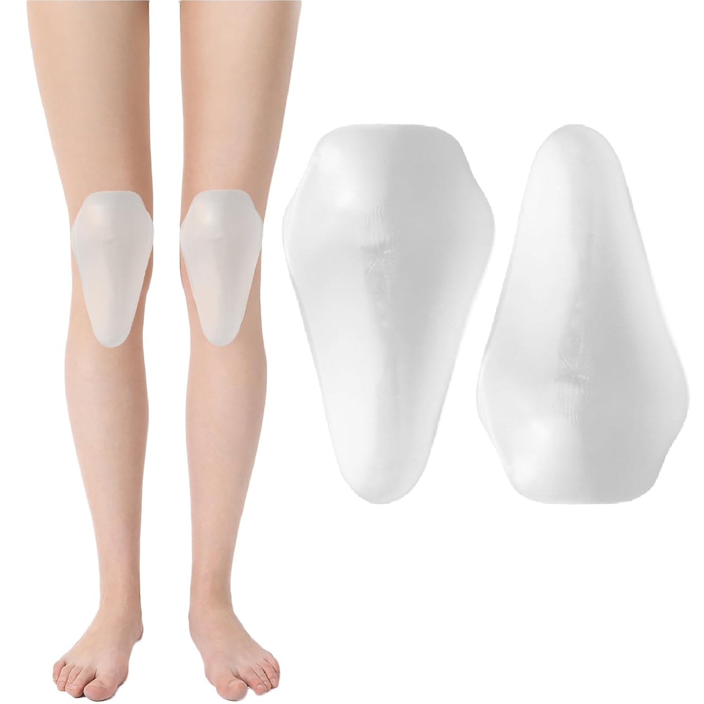 Silicone Knee Pads,Adhesive Knee Brace KneePad for Skiing Skating,Snowboarding,Ateboarding,Roller Skating,Rollerblading,Dancing,Unisex,Clear,L