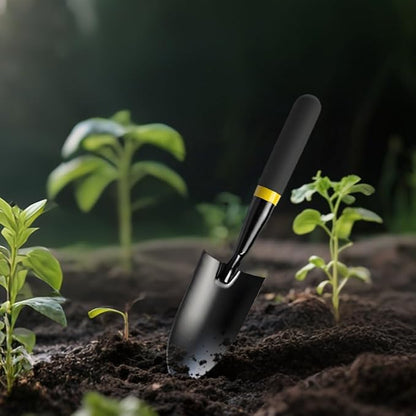 Garden Trowel - Metal Hand Shovel with Rubber Handle. This Garden Hand Trowel is Easy to use and Suitable for Soil Planting, Digging, transplanting and Outdoor Exploration Activities.