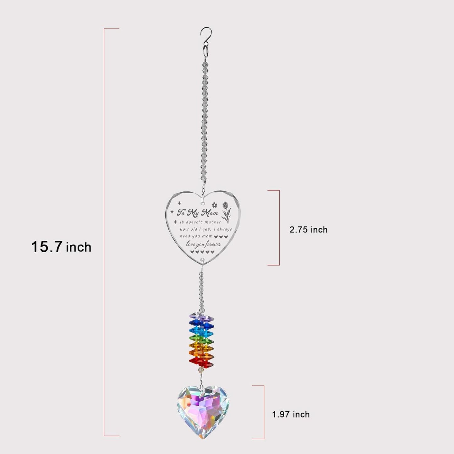 Sympathy Gifts for Loss of mom Crystal suncatcher Memorial Gift for Loss of Mother Condolence Bereavement Remembrance Gifts in Memory Sympathy for Loss of Loved one (Mom Memorial)
