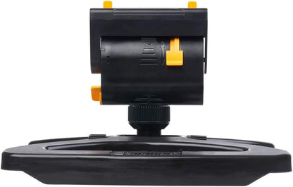 Melnor 65003-AMZ Mini Oscillating Sprinkler with Product Adapter Watering Set, On Base, Black, Yellow