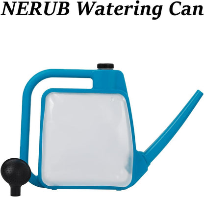 6L Foldable Clear Plastic Watering Can with Rotating Nozzle Long Spout Ideal for Indoor and Outdoor Gardening - Blue
