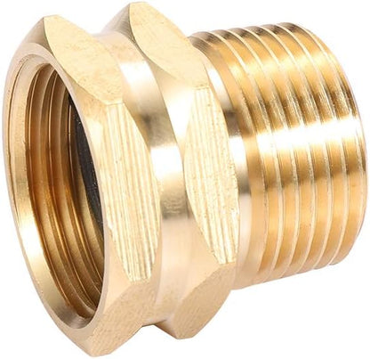 Brass Garden Hose Adapter, 3/4” GHT Female x 3/4” NPT Male Connector,GHT to NPT Adapter Brass Fitting,Brass Garden Hose to Pipe Fittings Connect 2pcs (3/4” Female x 3/4” NPT Male)