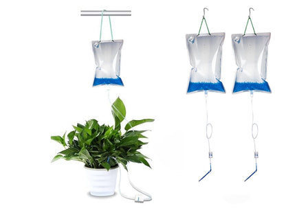 1L Plant Self Watering Bags with Adjustable Flow Regulators, Compact Automatic Drip Irrigation Kits, Indoor Plant Watering System for Small Potted Plants, Vacation Plant Care Essentials, 3Pcs