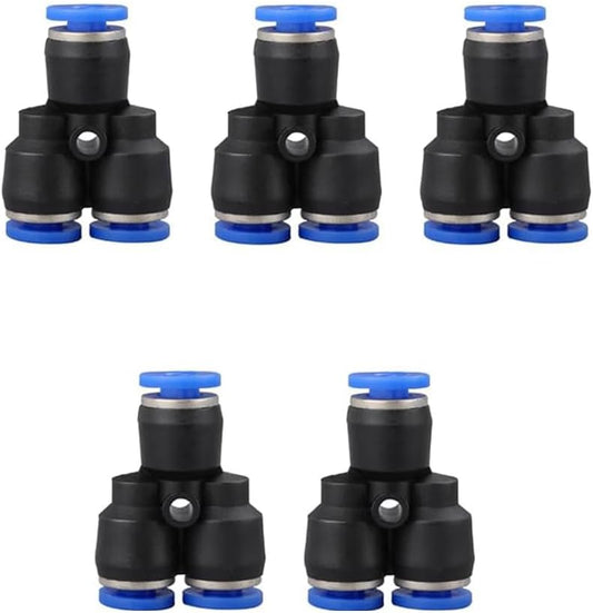 10mm OD Y splitter Push to connect Fittings,push to connect air fittings, air line push connectors (5 Pcs)