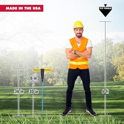 T&T Tools 36-Inch Mighty Probe Insulated Soil Probe – 3/8" Hex Rod Heavy Duty Steel T-Handle Probe for Landscaping, Utility Locating, Soil Testing & Wastewater, USA Made – 2 Pack