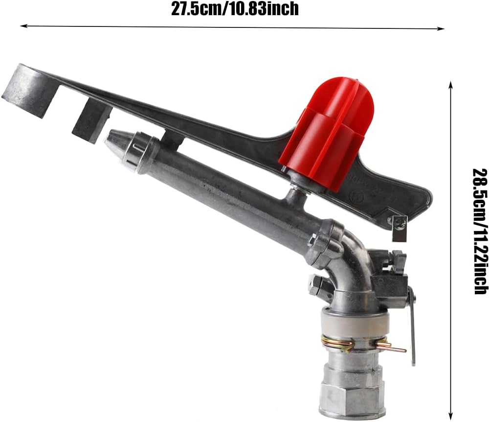 1.5‘’ Agriculture Farm Irrigation Sprinkler Lawn Sprinkler Irrigation Spray Gun Large-Area Watering Spray 360° Rotary Farm Lawn Garden Irrigation 2Pcs(1.5inch)