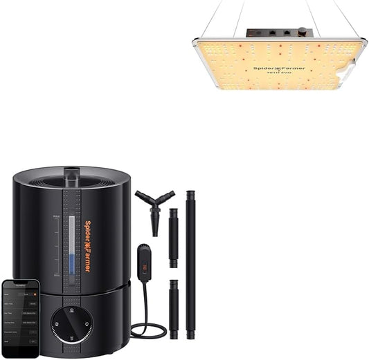 Spider Farmer 5L Smart Humidifier and SF1000D Grow Light
