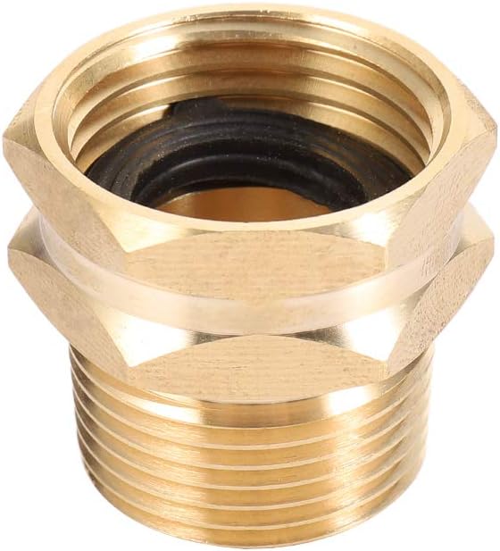 Brass Garden Hose Adapter, 3/4” GHT Female x 3/4” NPT Male Connector,GHT to NPT Adapter Brass Fitting,Brass Garden Hose to Pipe Fittings Connect 2pcs (3/4” Female x 3/4” NPT Male)