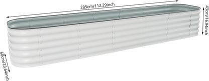 Galvanized Raised Garden Bed Kit, Large Oval Metal Deep Root Planter Box for Outdoor Gardening Planting Plants Vegetables Flower Herb (9.35ft)