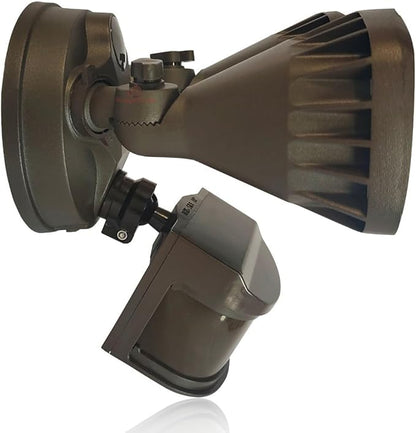 RuggedGrade 20W Turin II TT Series LED Security Light with 240° Motion Sensor - 2400 Lumens - Color Selectable 3000K/4000K/5000K - Bronze Housing - Outdoor LED Light - DLC 5.1 Premium