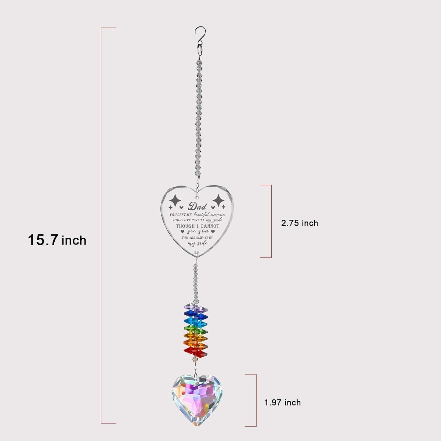 sympath Gifts for Loss of dad Crystal suncatcher Memorial Gift for Loss of Fother Condolence Bereavement Remembrance Gifts in Memory Sympathy for Loss of Loved one (Dad Memorial)