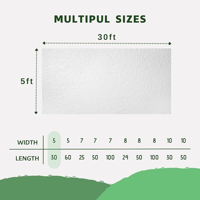 Plant Freeze Protection Cover, 5x30ft Frost Cloth Winter Garden Blanket, Floating Row Cover for Cold Weather and Shade, Perfect for Outdoor Vegetables, Trees, Greenhouse