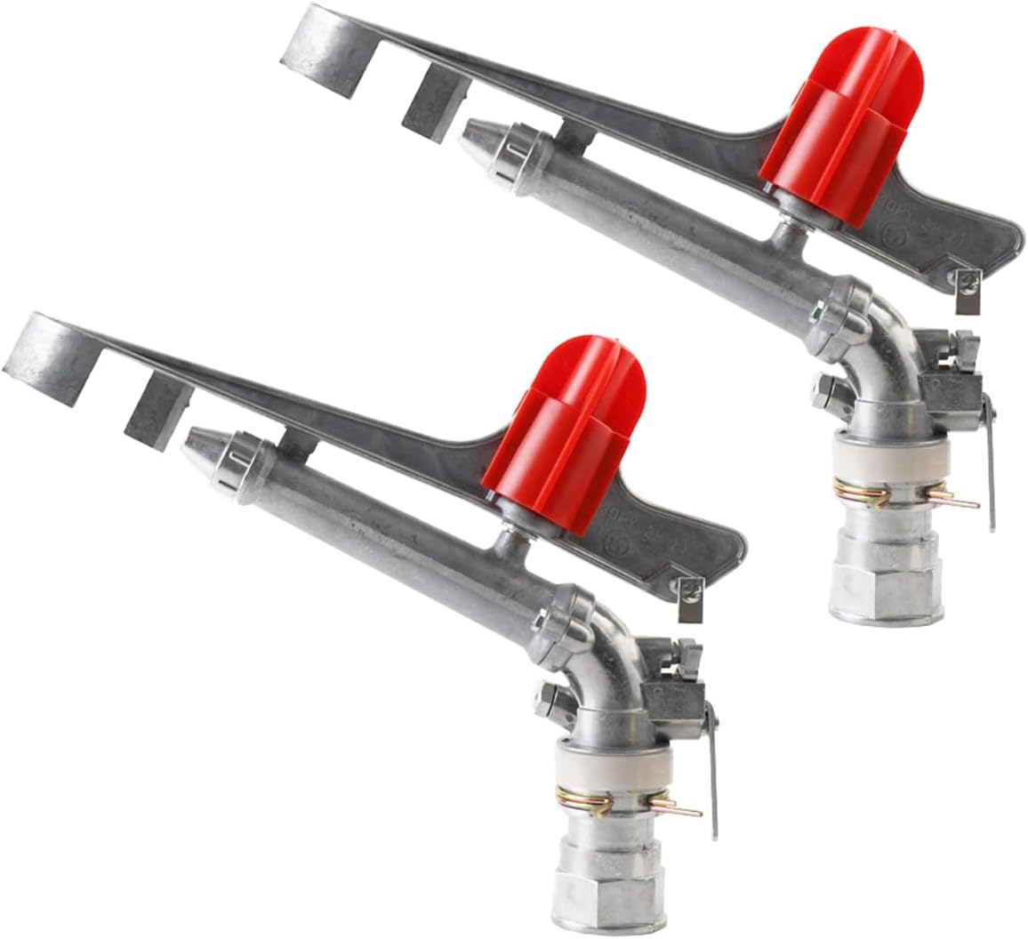 1.5‘’ Agriculture Farm Irrigation Sprinkler Lawn Sprinkler Irrigation Spray Gun Large-Area Watering Spray 360° Rotary Farm Lawn Garden Irrigation 2Pcs(1.5inch)