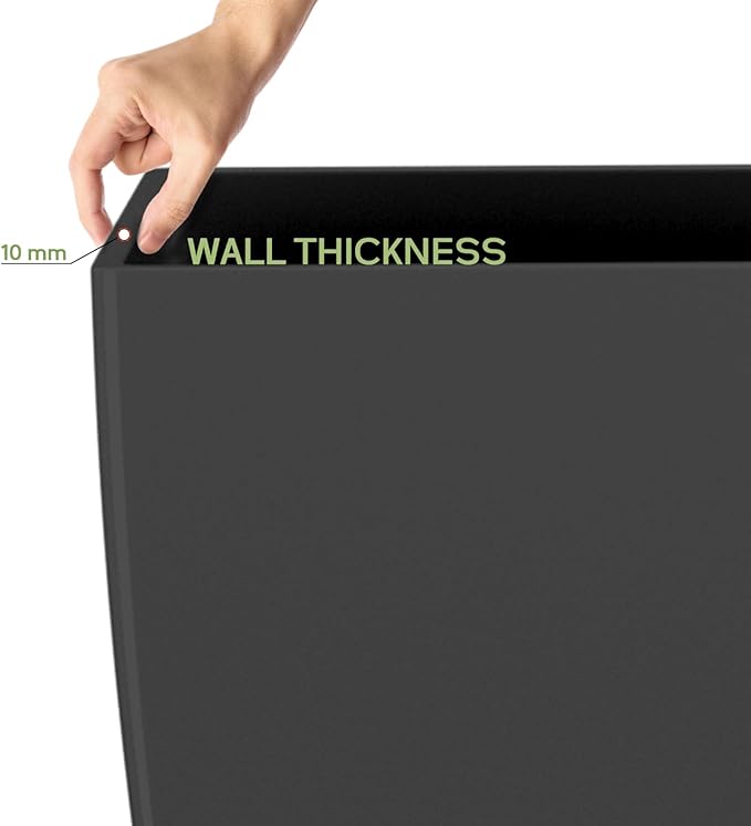 21" Tall Outdoor Planters Set of 2,Front Porch Planter Pots with Drainage Design Holes for Patio, Porch, Garden, Indoor,Black