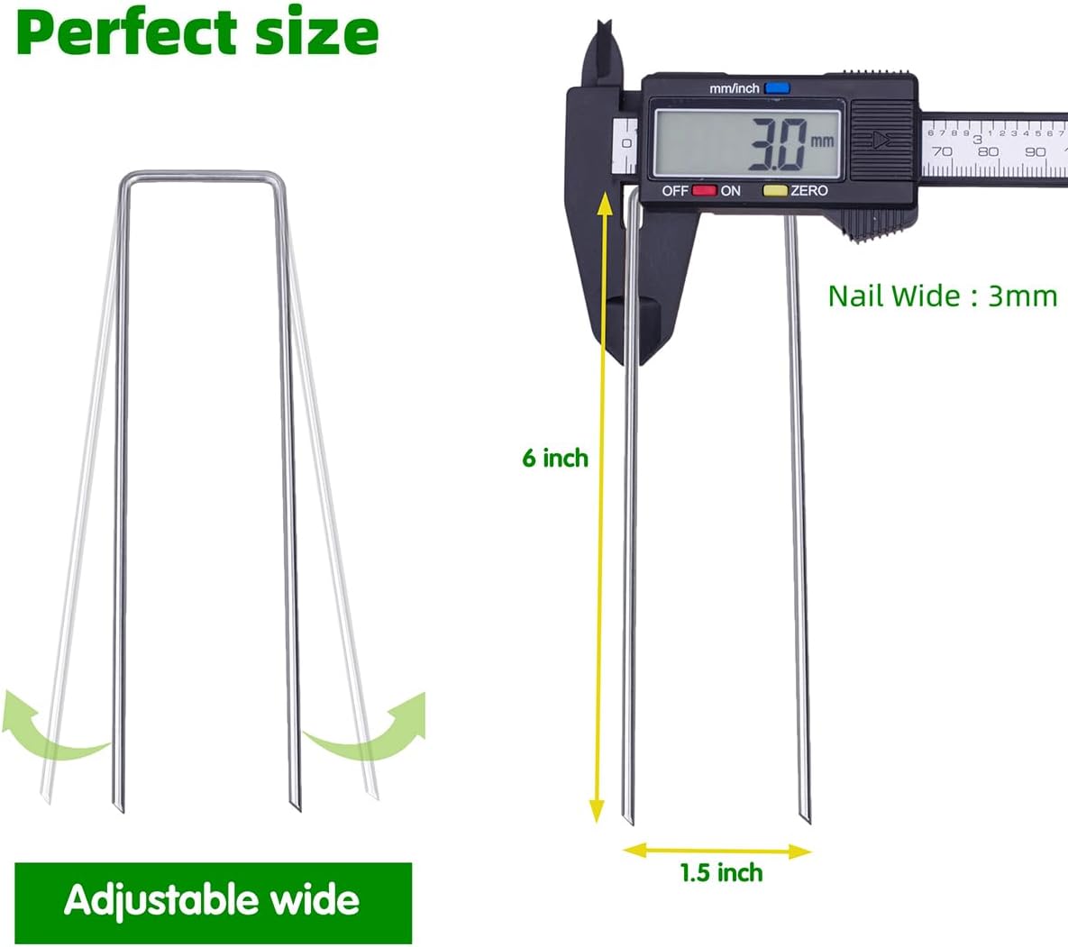 6 Inch 315 Pcs Hot-dip Galvanized U-Shaped Garden Stakes, Landscape Staples, Ground Stakes, for Decoration Weed Barrier Fabric, Irrigation Tubing, Holding Fence, Tarpaulin (300, 6 INCH)