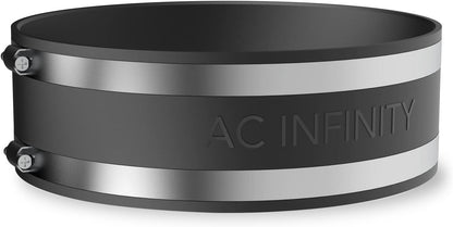 AC Infinity Noise Reduction Clamp 8-Inch, Duct Coupler with Stainless Steel Clamps, Flexible Rubber Coupling for Inline Fans and Carbon Filters in Growing and HVAC