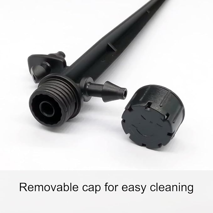 25 Pcs Drip Irrigation Emitters, Adjustable Flow 0-18 GPH Irrigation Drippers with Stake, 360 Degree Flow Sprinkler Head, Micro Sprinkler for Garden Patio Lawn Flower Bed