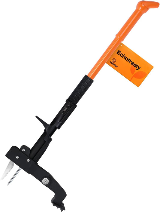 Weed Puller Tool - Adjustable 35"-46" Heavy Duty 4-Claw Stand-Up Weeder for Yard Weed Removal, Ergonomic Garden Tool with No Bending or Squatting Needed