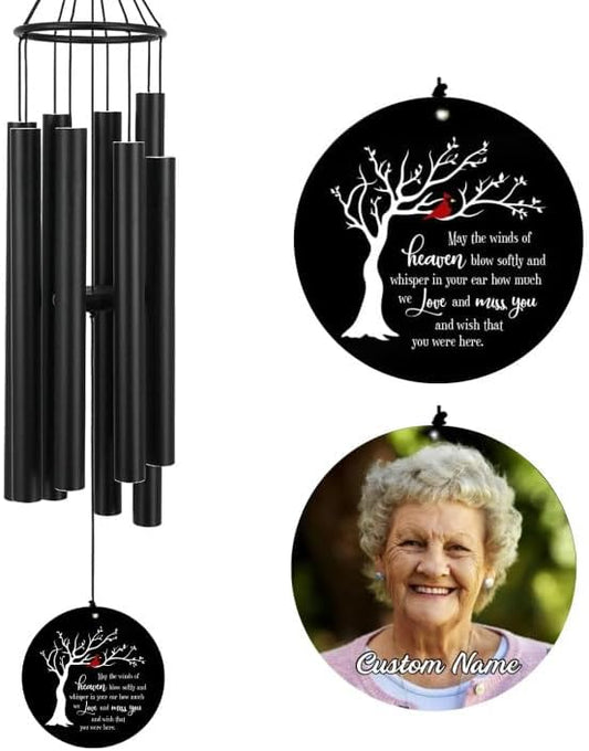 Personalized 36" Memorial Wind Chimes for Outside, Sympathy and Bereavement Gift for Loss of Loved One, A Thoughtful Remembrance of Mother, Father or Husband for Garden and Patio