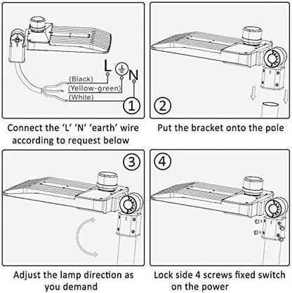 ledmo 300W LED Parking Lot Light 36000LM 5000K Adjustable Slip Fit Mount Security Lighting with Dusk-to-Dawn Photocell IP65 Waterproof LED Stadium Flood Light for Garage, Yard, Street