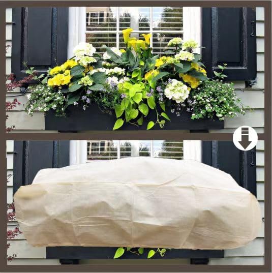 Plant Covers Freeze Protection, Rectangular Planter Plant Frost Blanket,Winter Plant Frost Plant Protection Cover, for Outdoor Fruit Tree Potted with Drawstrings Latches102X51X19.7INCH 1Pcs