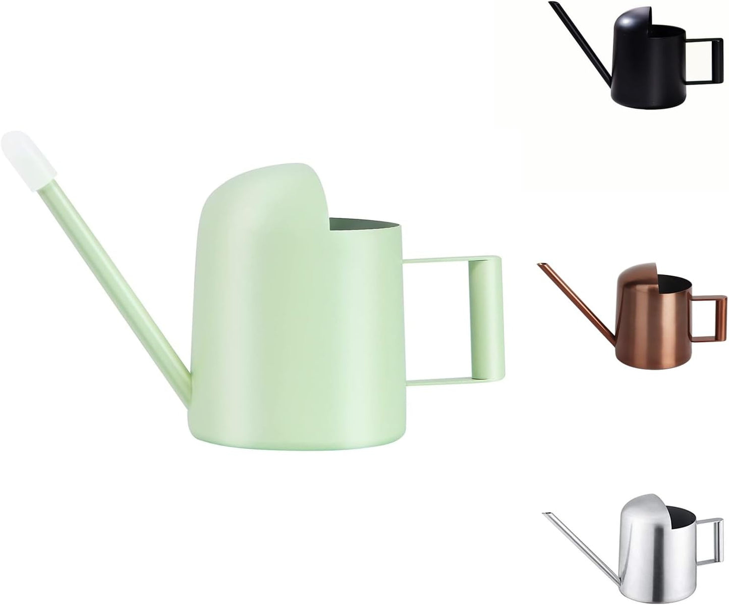 Mini Watering Can, 10oz/300ml Stainless Steel Long Spout Small Watering Can for Indoor Plants Succulents, Herbs (Green)