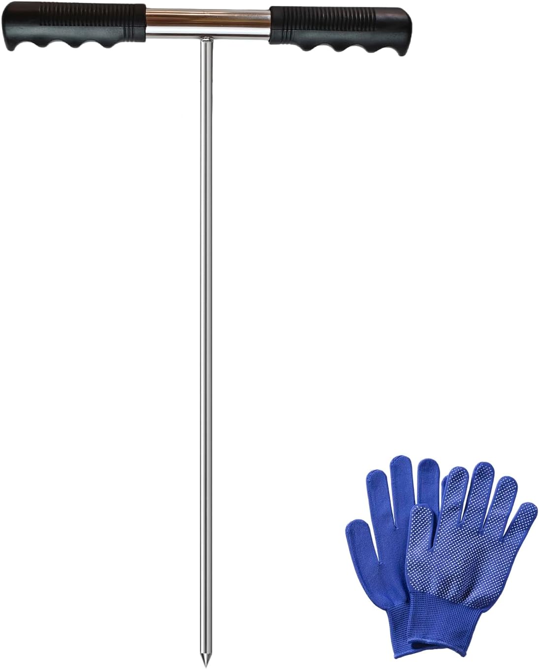 Soil Probe Rod for Septic Tank - 32-48 Inch Adjustable Grounding Tool,Stainless Steel with T-Handle Pipe Probe,for Locating Septic Tanks, Underground Pipes, Water Lines, and Gopher Runs (Portability)
