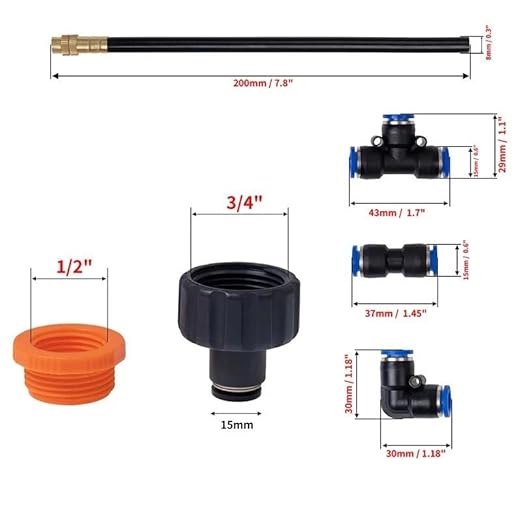 49.2FT/15M 1/4 Inch Tubing Drip Irrigation System Kit Automatic Garden Irrigation Equipment Adjustable Quick Connector Watering Misting for Outdoor Yard Lawn Raised Bed Greenhouse