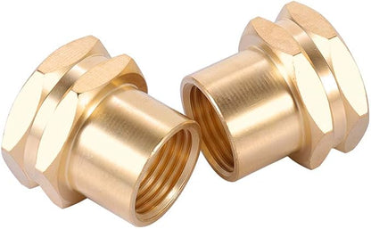 Brass Garden Hose Adapter, 3/4”GHT Female x 1/2”NPT Female Connector,GHT to NPT Adapter Brass Fitting,Brass Garden Hose to Pipe Fittings Connect 2pcs